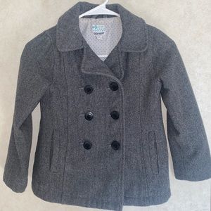 OLD NAVY- Little Girl Size 6-7 Grey Pea Coat